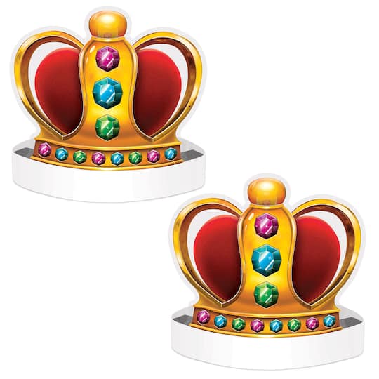 Beistle King or Queen Plastic Crown Headbands, 2ct.